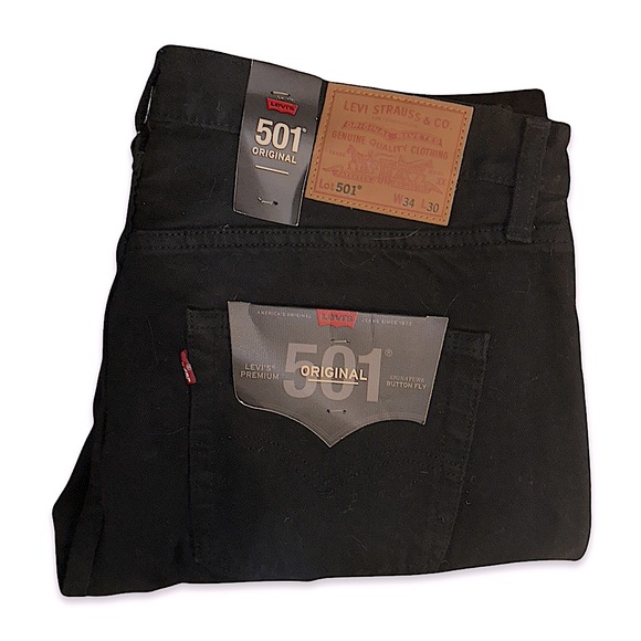 Levi’s Premium 501® ORIGINAL FIT MEN'S JEANS Black 0165 - Picture 8 of 10